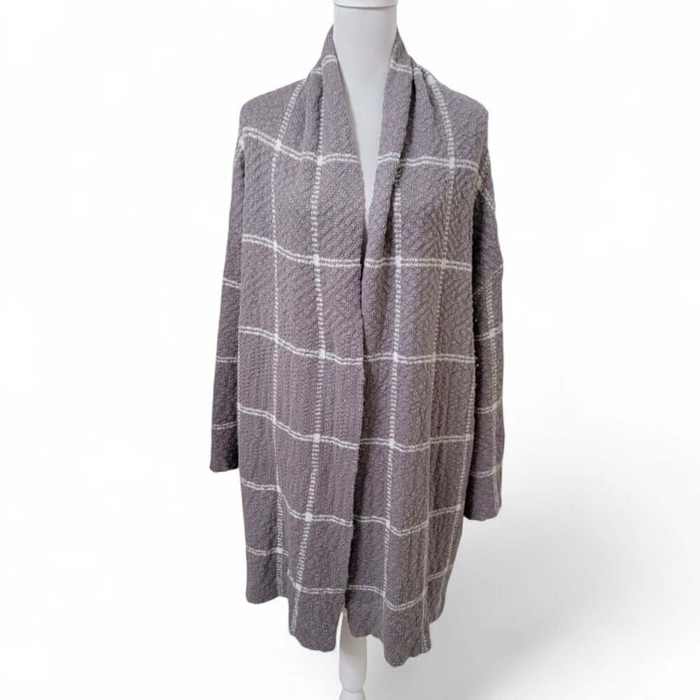 BP Size XS/S Gray White Oversized Windowpane Cardigan, Exc. Used Condition